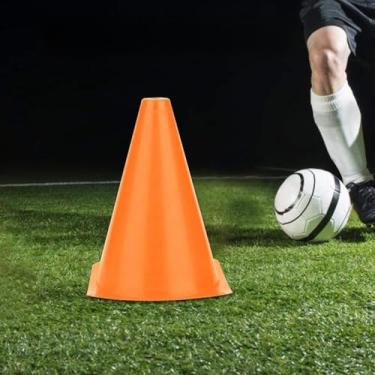 Imagem de 6pcs 18cm Cone de Treinamento de Futebol Barreiras de Futebol Acessório do Marcador de Plástico Com Cor Brilhante (Laranja)