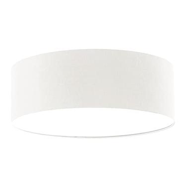 Imagem de Luminária Plafon Redondo Cúpula em Tecido 40x15 Cor:Branco5942