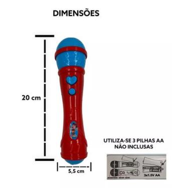 Imagem de Brinquedo Microfone Karaoke Para Criança Infantil Menina - S/M, Vermel
