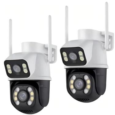 Imagem de Kit 2 Câmeras De Segurança Externa Dupla Ip Prova D’ Água Wifi Hd A28 Com Visão Noturna E Infravermelho