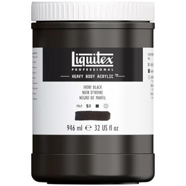 Imagem de Liquitex Tinta acrílica profissional para corpo pesado, pote de 946 ml, preto marfim