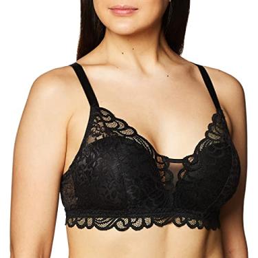 Imagem de Bali Sutiã sem fio Lace Desire feminino, renda cobertura total, sutiã sem aro, sutiã conversível, Preto, G