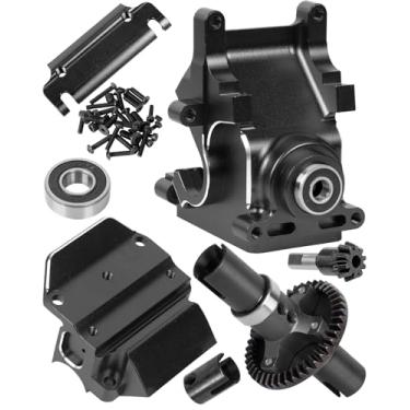 Imagem de RcarmubWow RC Aluminium Gearbox Case Upgrades Part for 1/7 Mojave Felony Limitless 6s,1/8 Kraton Outcast Senton Typhon Notorious 6s,Diff Housing Gearbox Case w/ 43T &10T Gear Set,Black