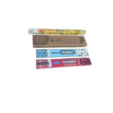 Imagem de Incensos Indianos, de massala, Rosa Branca, Rosa Vermelha, Sri Tulsi e Flor de Laranjeira, 4 Variedades