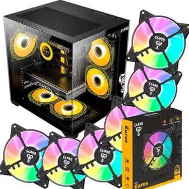 Imagem de Kit Gabinete Grood Gamer Aquário + 6 Fans Cooler Eurus Rgb