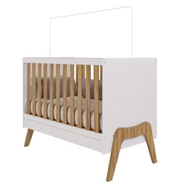 Imagem de Berço Guti Retrô - Moveis Peroba - Peroba Móveis, Amendoa/Branco 