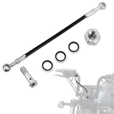 Imagem de WOWTK Linha de freio universal/extensão de mangueira/conector de extensão de 25 cm, peças sobressalentes para motocicletas, motocicletas, quadriciclos, scooters, Honda, Yamaha, Kawasaki, Suzuki