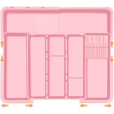 Imagem de Organizador de gaveta de utensílios para cozinha, organizador de talheres expansível, bandeja de utensílios de cozinha, suporte grande de talheres e talheres, utensílios de cozinha e armazenamento de