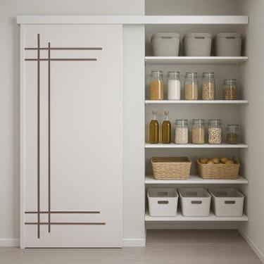 Imagem de Porta de Correr Branco Prime Frisada F05 - Vanin Portas e Janelas, 210