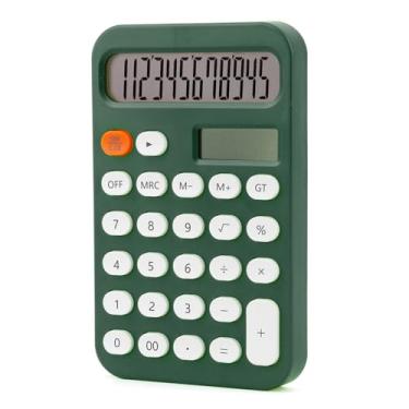 Imagem de Calculadora básica movida a energia solar para escola, escritório e faculdade - verde, gigante, simples, mini calculadora de mesa