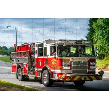 Imagem de Quebra-Cabeças Cognitivo Carro de Bombeiros de 60 peças - Coleção Tea 