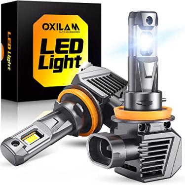Imagem de OXILAM Lâmpada LED H11 H8 H9, 900% mais brilhante e ultra brilhante, instalação rápida de 5 minutos, vida útil de 6000H, sem cintilação, 99% de compatibilidade
