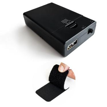 Imagem de HOLITS Caixa de 3 pilhas AA com porta de saída USB para luzes LED, bateria de 4,5 a 5 V para porta USB, suporte de baterias compactas para luzes LED de fada/cordão/cortina, decoração de baixa potência