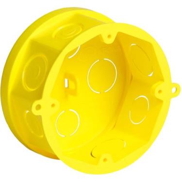 Imagem de Caixa de luz para laje octogonal amarela 4x4 krona