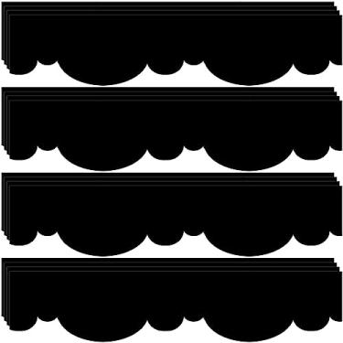 Imagem de Geyee 60 peças, bordas de quadro de avisos de 1,8 m, quadro-negro, pontilhado, espiral, quadro de avisos, papel para professor, giz, calendário, bordas, aparador para sala de aula, quadro-negro