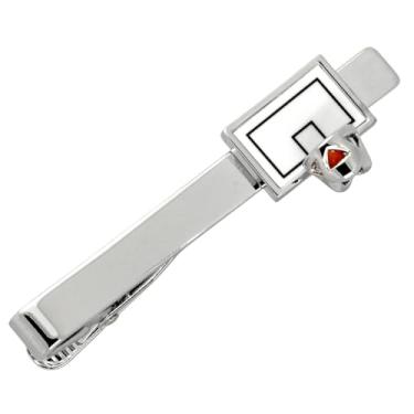 Imagem de Clipe de gravata prata para aro de basquete, tamanho único, latão, sem pedra preciosa, One size, latão, Sem Pedra Preciosa