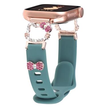 Imagem de Pulseira de silicone fina compatível com Apple Watch séries 10 9 8 7 6 5 4 3 2 1 SE Ultra 2 1 (verde, 38/40/41/42 mm (série 10))