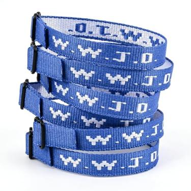 Imagem de Pmormyy Pacote de 6 pulseiras WWJD para mulheres e homens, pulseiras de Jesus Cristão, pulseiras WWJD ajustáveis a granel What Would Jesus Do, Fibra de poliéster, Sem Pedra Preciosa