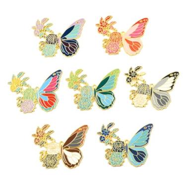 Imagem de UR URLIFEHALL 7 peças, 7 cores, pingentes esmaltados, borboletas, flores, primavera, verão, inseto, pingentes grandes, pingentes para artesanato, colar e pulseira