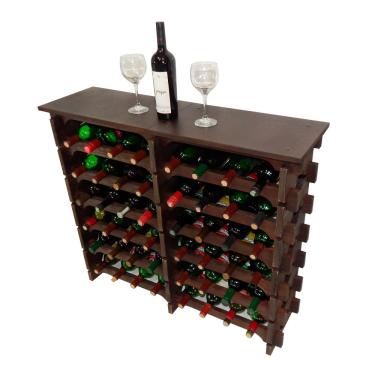 Imagem de Adega Madeira 48 Garrafas Imbuia Cevey Adegas e Artesanatos