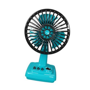Imagem de Generic Ventilador de mesa pequeno, refrigeração de ar, design, ventilador pessoal portátil de 3 velocidades para cozinha, dormitório, carro, quarto, Azul