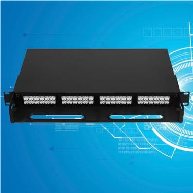 Imagem de Caixa de montagem em rack de fibra ótica 48 Duplex Mutilmode 96 portas LC-OM2/OM1 (48 x 34 x 4,3 cm, inclui acopladores, sem tranças), caixa de painel de patch LC-OM2/OM1 LGX de 96 núcleos serve para