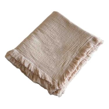 Imagem de JUSHZ Cobertor de lã cobertor ponderado cobertor de lã fofo feminino masculino para cama adulto solteiro para sofá inverno algodão multifuncional para primavera verão outono (bege, 125 x 170 cm)