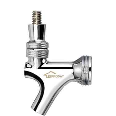 Imagem de Torneira de cerveja de aço inoxidável FERRODAY com núcleo de corrente de cerveja de latão polido para torneira de barril Torre de cerveja haste de cerveja e torneira de cerveja Kegerator Torneira de torneira padrão clássica