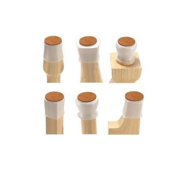 Imagem de Kit 24 Pezinho De Silicone Feltro Para Pé De Mesa E Cadeira - Geoprote