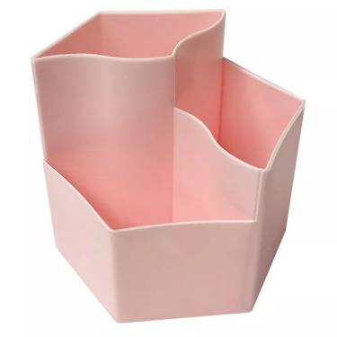 Imagem de Porta Lápis 3 Nichos Rosa School Basics