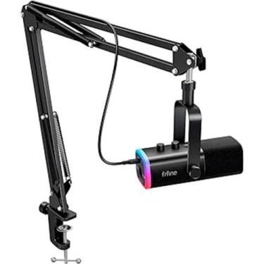 Imagem de Microfone Dinâmico Gamer Fifine, RGB, Cardióide, USB Tipo-C e XLR, Ant