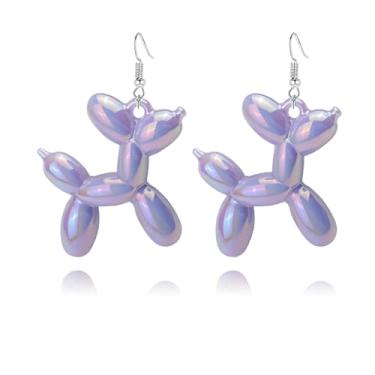 Imagem de coadipress Brincos femininos de balão 3D para cães kawaii, engraçados, balões animais, cachorros, pingentes, pingentes, brinquedos, bijuterias, Medium, Resina, Sem pedra preciosa