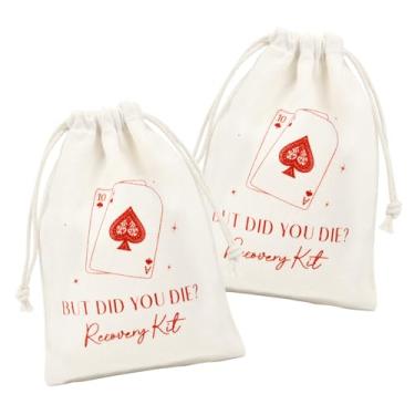 Imagem de CEELGON Pacote com 20 sacos de kit de ressaca Vegas para despedida de solteira, presentes de festa de aniversário, 12,7 x 17,8 cm, kit de recuperação com cordão, bolsa de brindes, suprimentos de