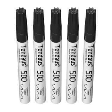 Imagem de Caneta marcação cirúrgica 1.0mm cor preto 05un tondaus 500, PRETO
