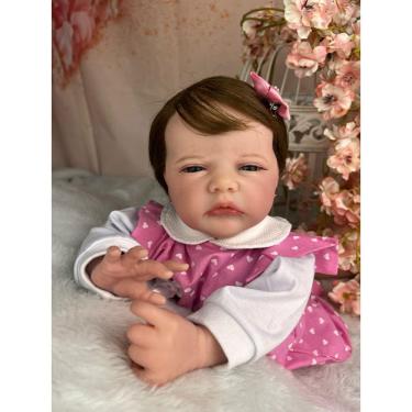 Imagem de BEBE REBORN autêntico MENINA REALISTA CABELO CASTANHO