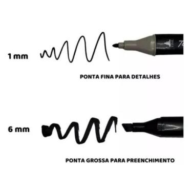 Imagem de Caneta Marcador Permanente Ponta Dupla Touch, 24 Cores