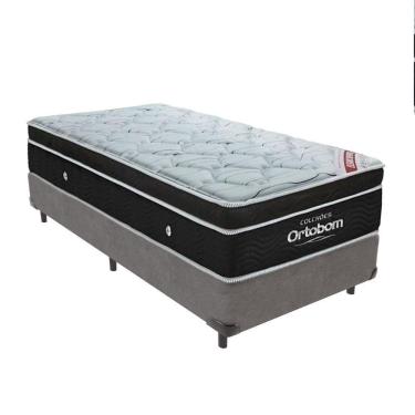 Imagem de Cama + Box Colchão Molas Ensacadas Solteiro Ortobom Elegant Pillow Cinza