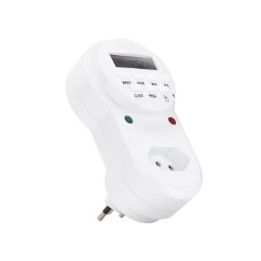 Imagem de Timer Temporizador Digital Lcd Programável Bivolt C/ Plugue E Tomada - Exbom