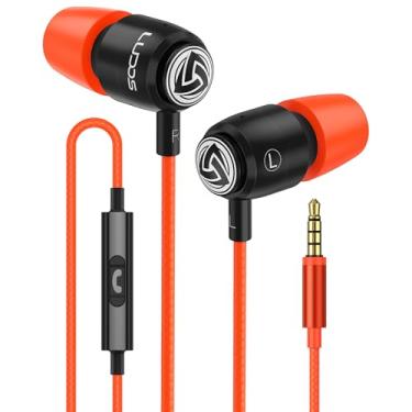 Imagem de LUDOS Fones de ouvido intra-auriculares Clamor com fio, 5 anos de garantia, fones de ouvido com microfone, fones de ouvido com isolamento de ruído, espuma de memória para iPhone, Samsung, estudantes