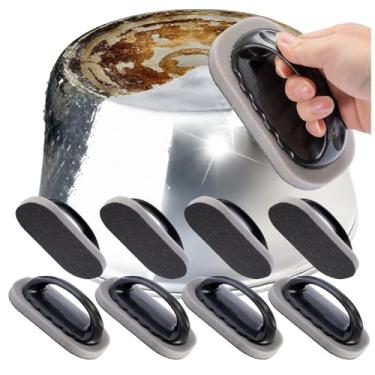 Imagem de Elfzone Esponja de carborundum - Escova de esponja mágica com alça, escova mágica nano esmeril, esfregão, esfregão de panela, ferramenta de limpeza, limpeza doméstica, limpador de panela para fundo de