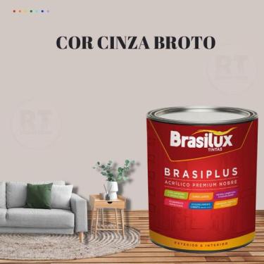 Imagem de Tinta Semi Brilho Cinza Azulado 800ml  Brasiplus Acrílica Lavável. - B