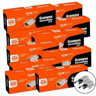 Imagem de Kit 10 Caixas Grampo para Grampeador Galvanizado 26/6 com 5000 ideal p