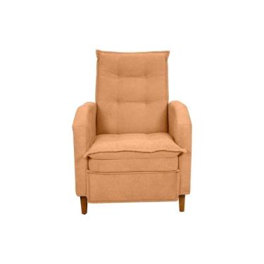 Imagem de Poltrona Amamentação Luxo Reclinável Com Assento Confortável Yaris Matrix Boucle Mostarda