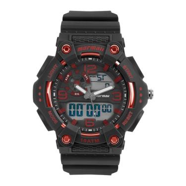 Imagem de Relógio MORMAII masculino anadigi preto vermelho MO0626/8R