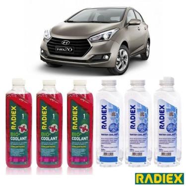Imagem de Kit Aditivo Radiador Hb20 Flex 1.0 6 Litros Concentrado - RADIEX