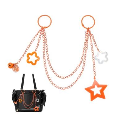 Imagem de OLYCRAFT Ita Bag Chain Orange Bag Bolsa Charme Corrente com Pingente Estrela Candy Color Correntes Berloques Ita Bags Acessórios DIY Decoração Bolsa Acessório Pin Correntes Decorativas para Mulheres