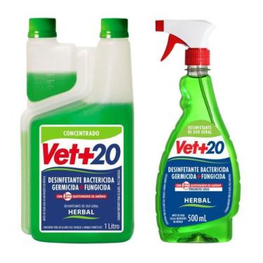 Imagem de KIT VET+20 Herbal Desinfetante Concentrado 1L e Pronto Uso