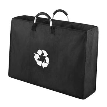 Imagem de ＫＬＫＣＭＳ Lixeira de reciclagem doméstica, cesto de armazenamento, fácil de transportar, saco de cesto de roupa dobrável para roupas e brinquedos