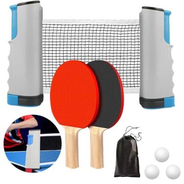 Imagem de 2 Raquetes+3 Bolas+Suporte/Rede, Kit Ping Pong com Rede, Raquete Tenis de Mesa, Raquete Ping Pong, Ping Pong, Kit Tenis de Mesa, Kit Ping Pong