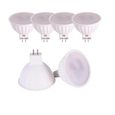 Imagem de CIKAMIO Lâmpada LED MR16 não regulável, base GU5.3 de 120 V, branco macio de 5 W 400LM 2700 K, substituição de lâmpada de halogêneo de 40 W 50 W para luminária mr16 (branco quente 2700K, pacote com 6)